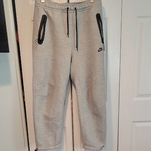 Nike Men's Light Gray Joggers with Black Accents